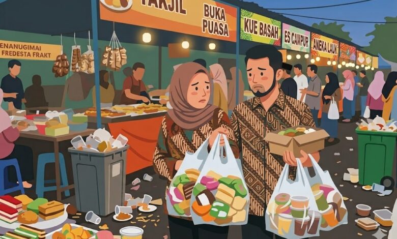 ilustrasi takjil berlebihan